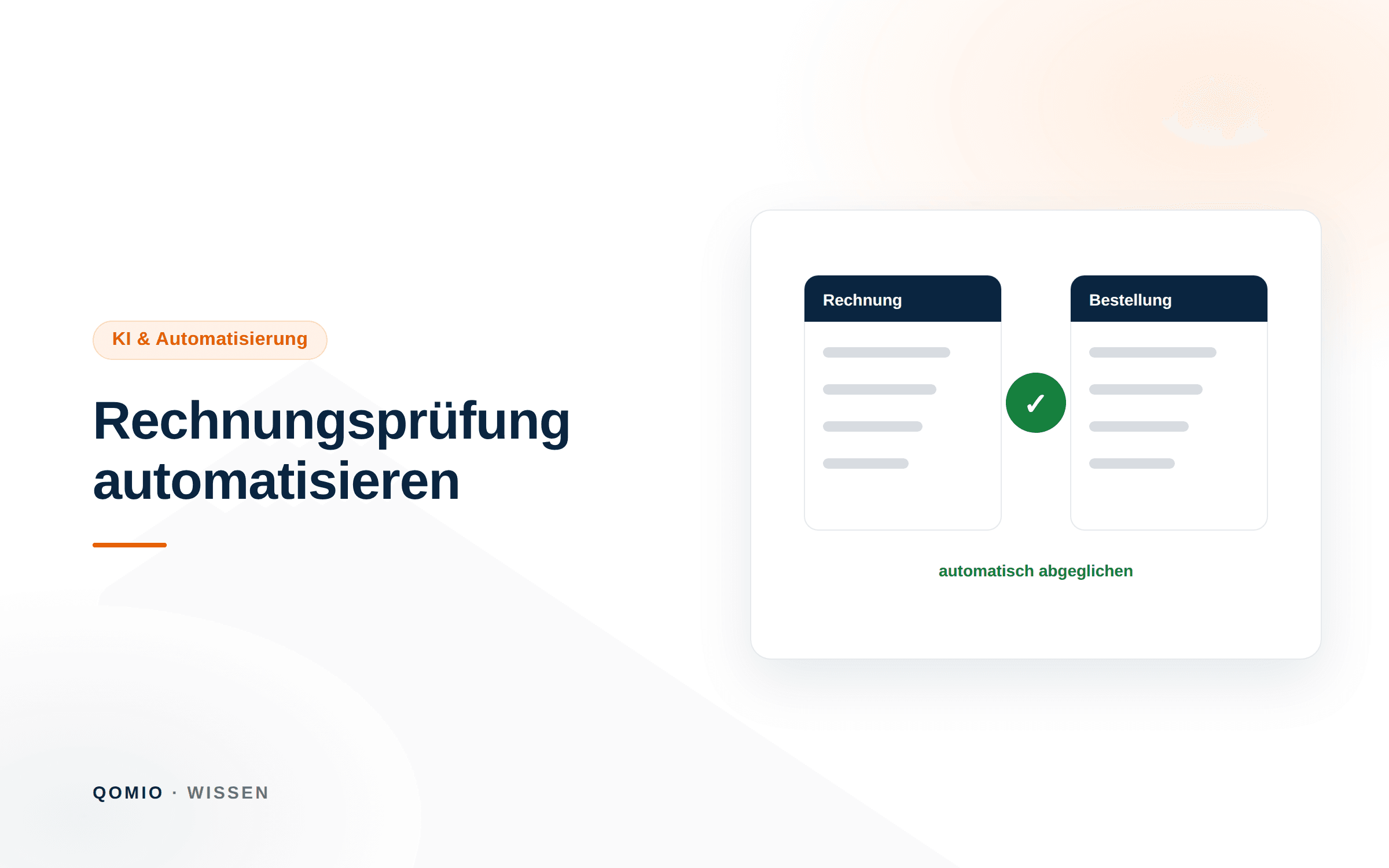 Illustration: eine Rechnung wird automatisch mit einer Bestellung abgeglichen und als geprüft markiert