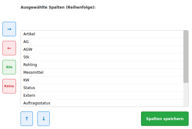 ProdFlow Admin: Spaltenkonfiguration je Maschine ohne Programmierung